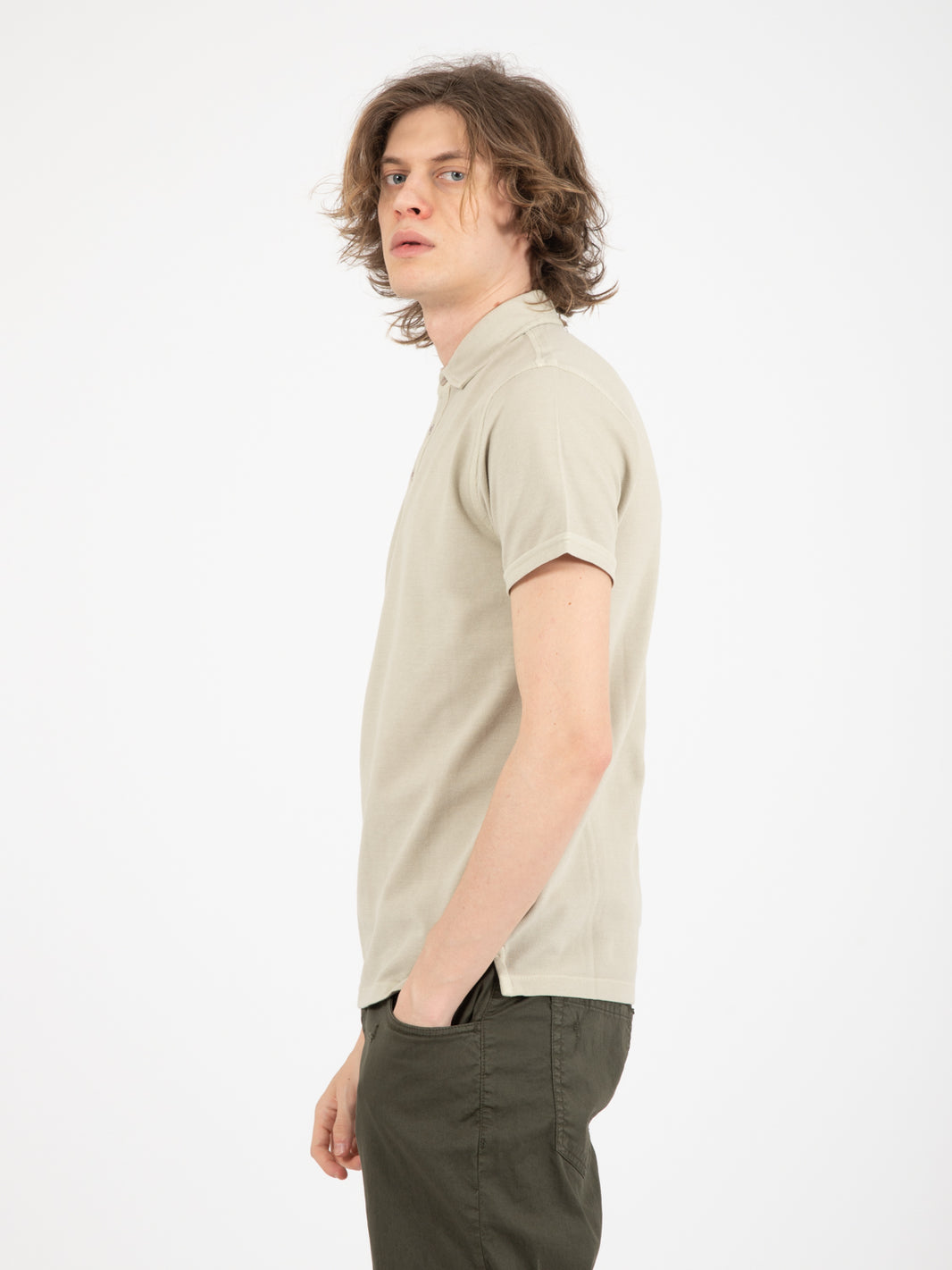 Sand cotton polo