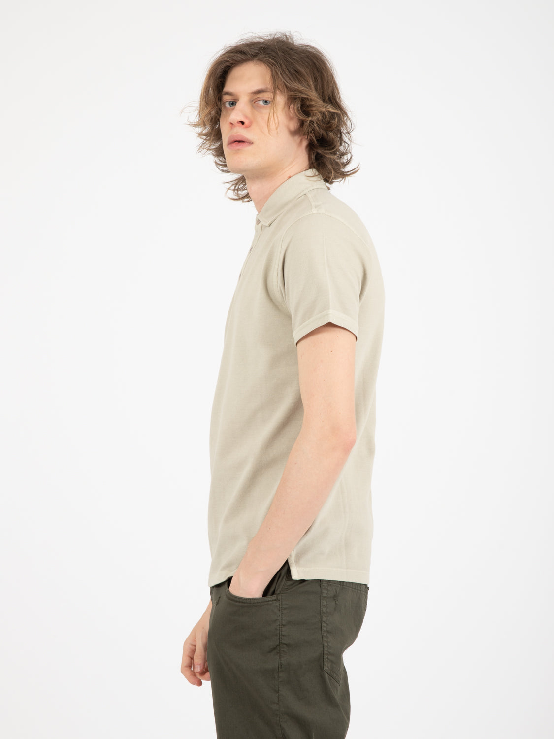 Sand cotton polo