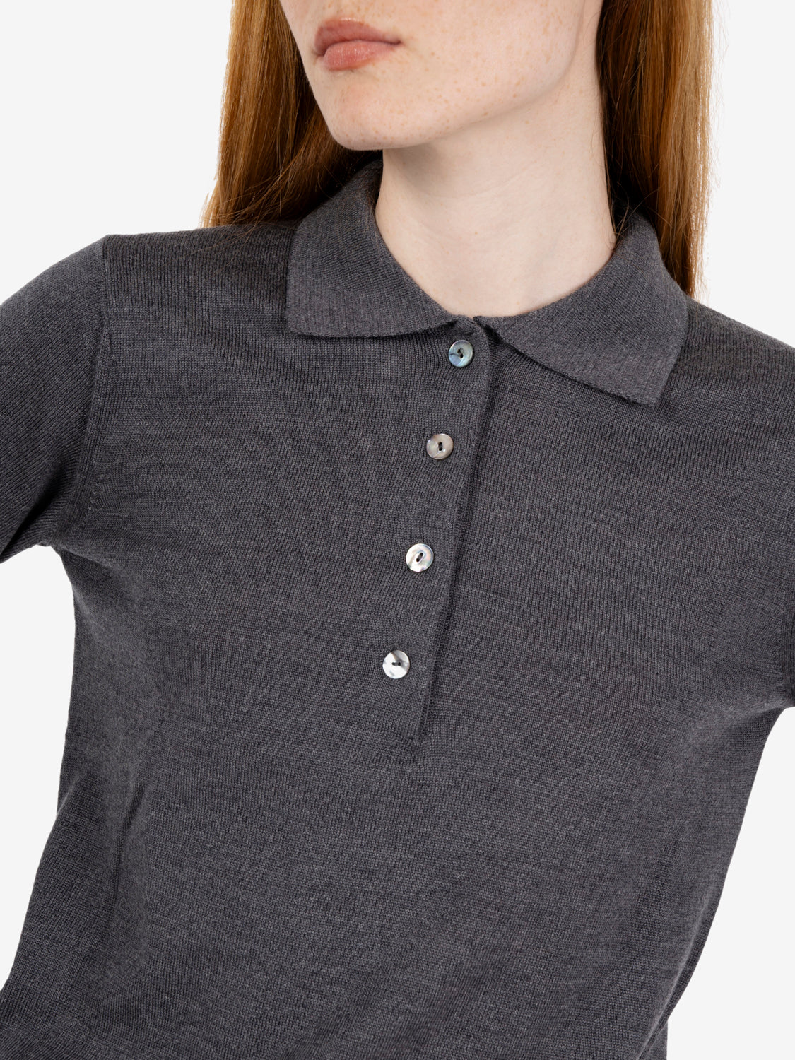 Polo in lana grigio scuro