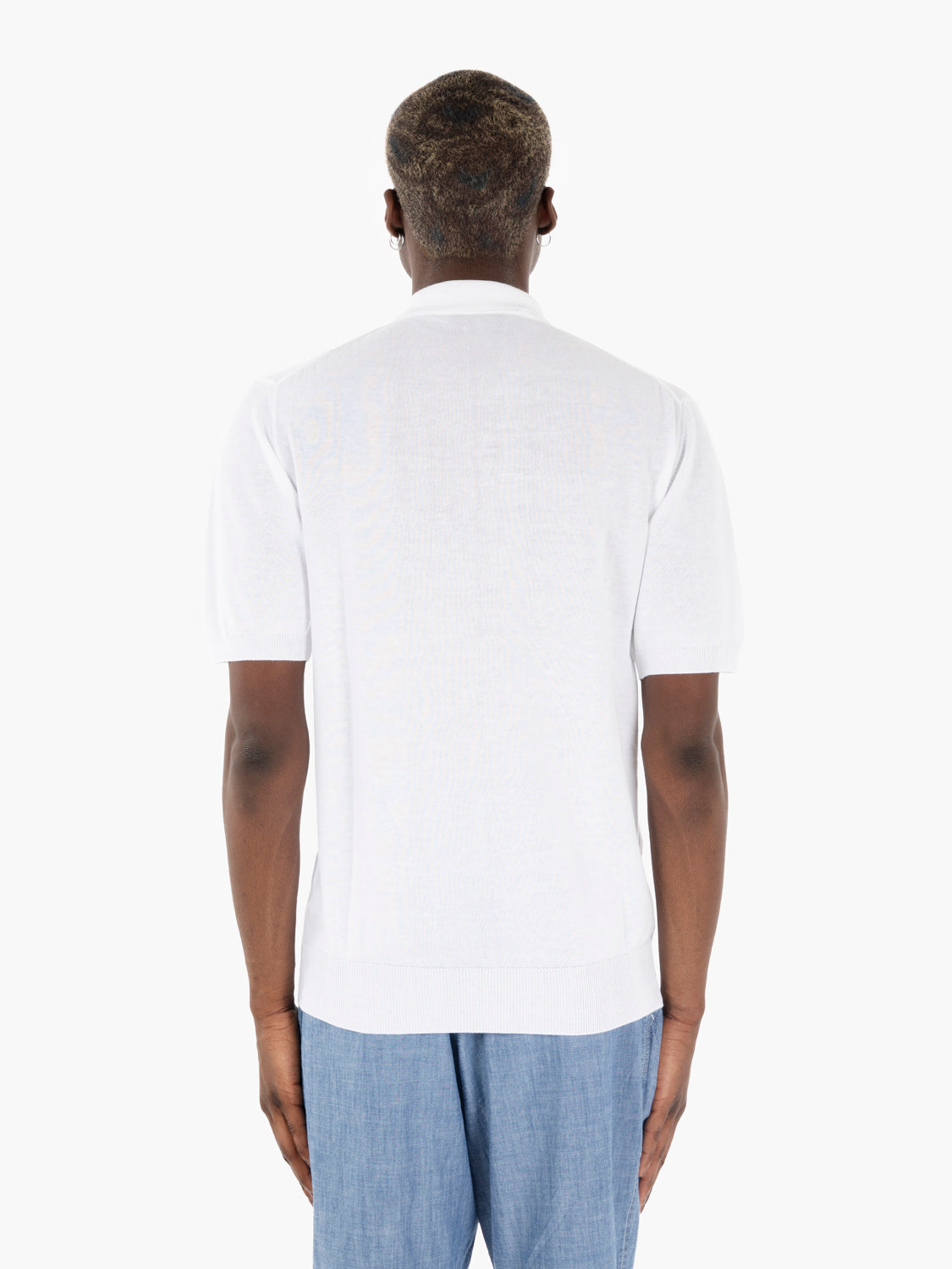 White knitted polo