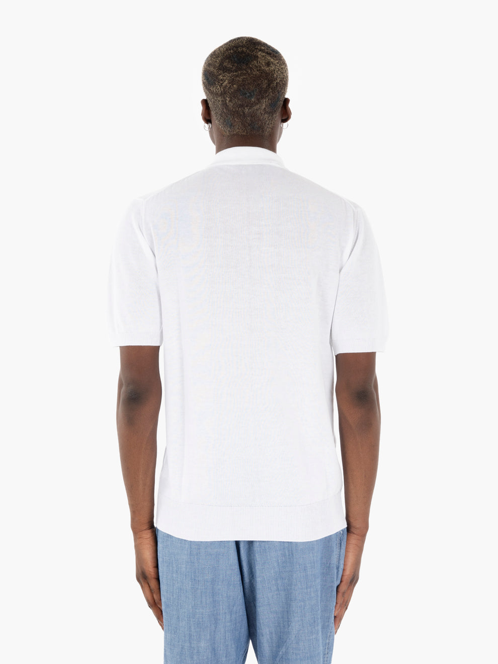 White knitted polo