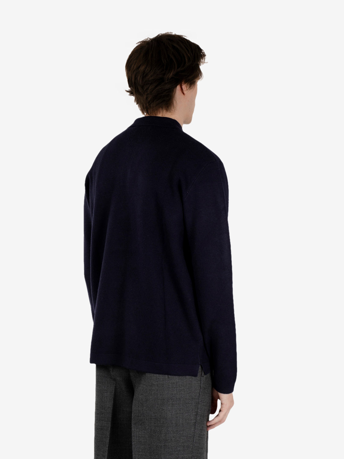 Polo in maglia con spacchetti navy