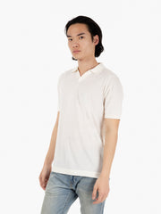 STIMM - Polo in maglia manica corta ecrù