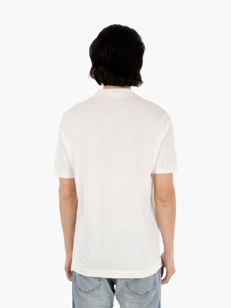 STIMM - Polo in maglia manica corta ecrù