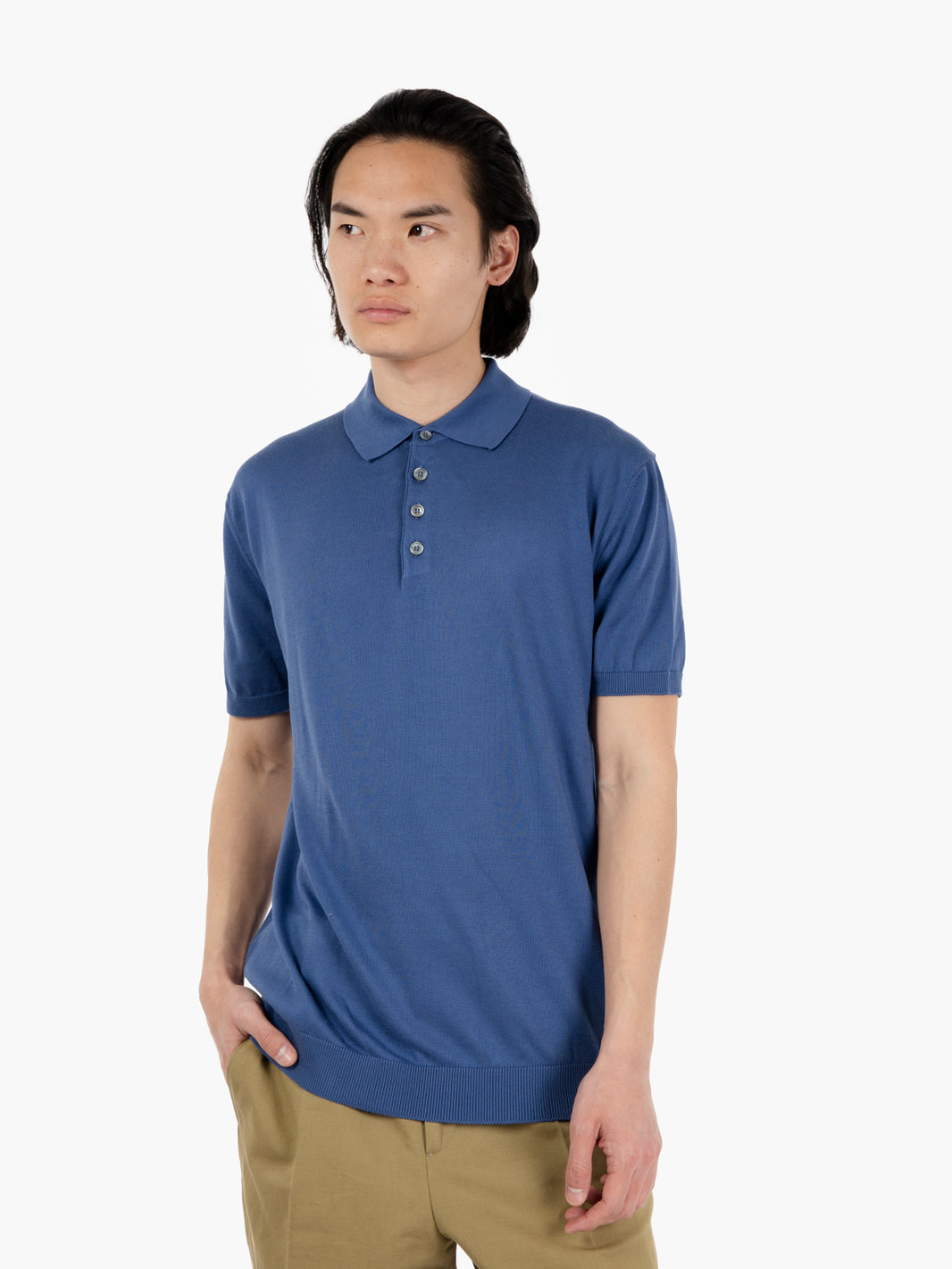 Polo in maglia maniche corte ultrasoft avio