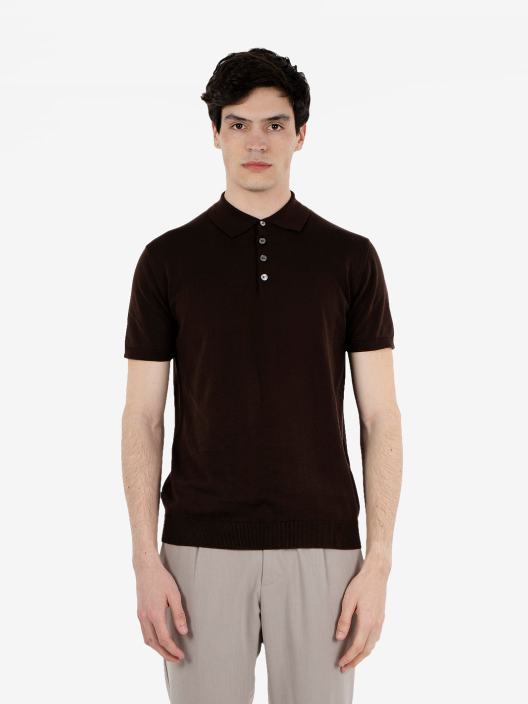 Polo in maglia maniche corte ultrasoft moka