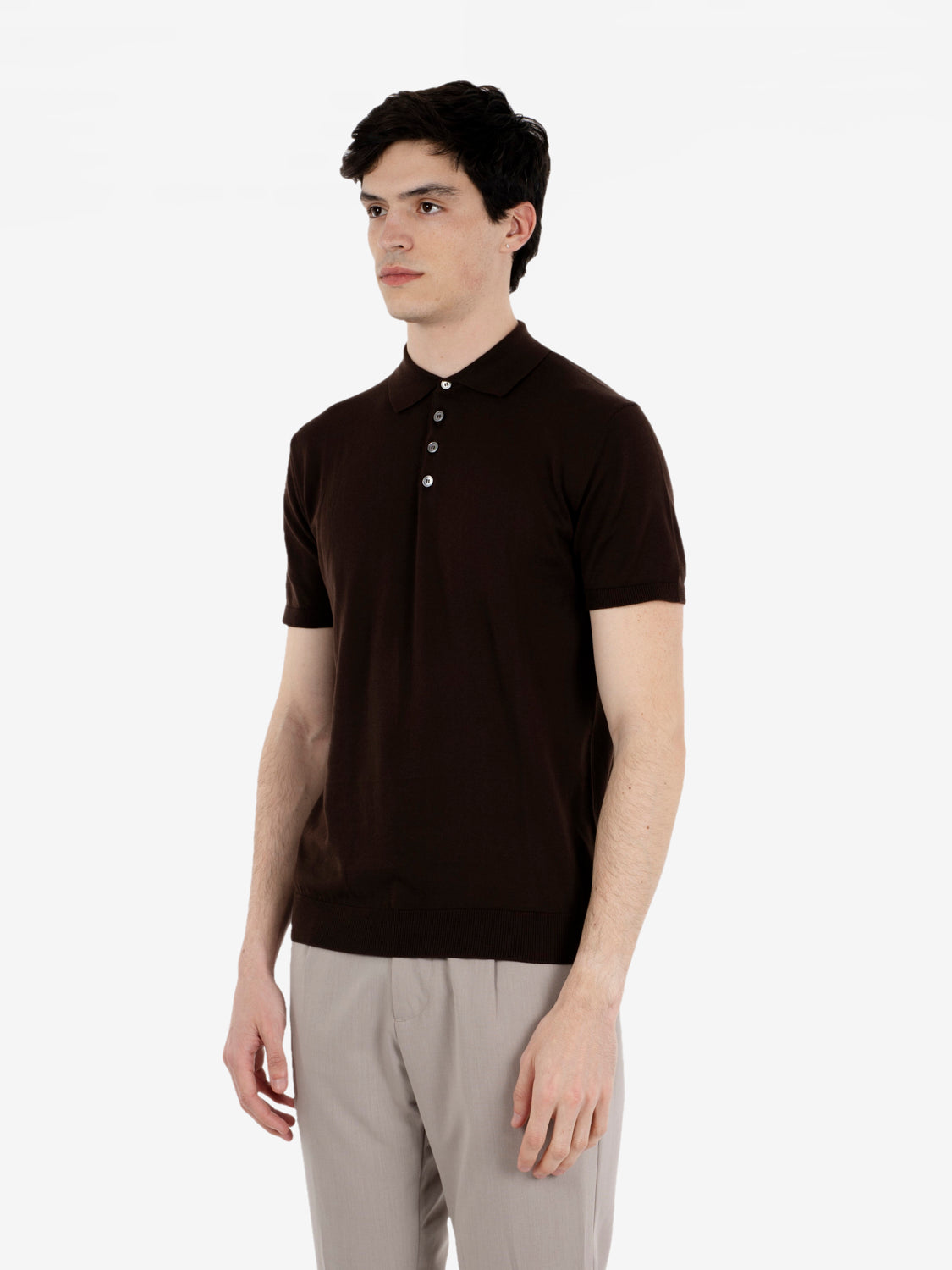 Polo in maglia maniche corte ultrasoft moka