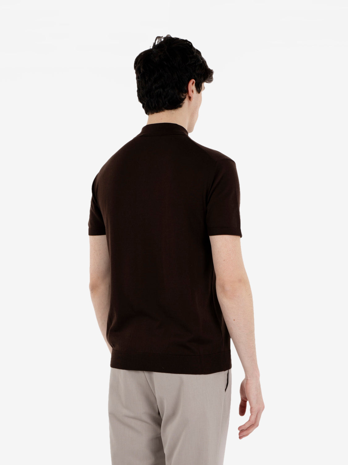 Polo in maglia maniche corte ultrasoft moka