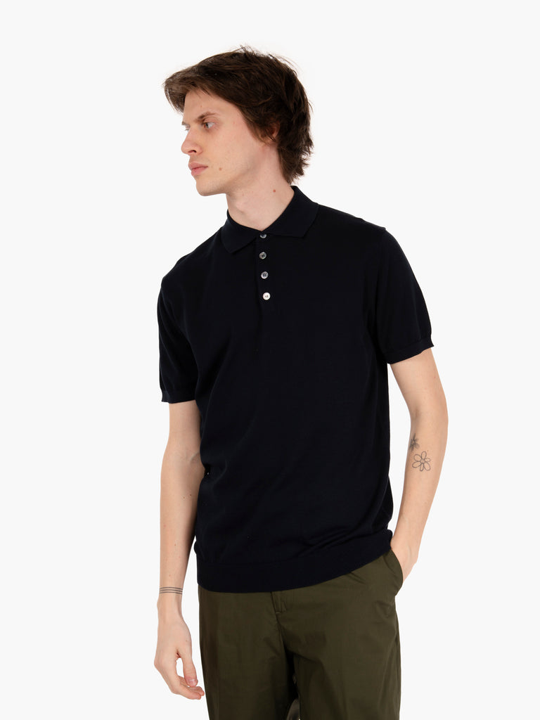 STIMM - Polo in maglia maniche corte ultrasoft notte