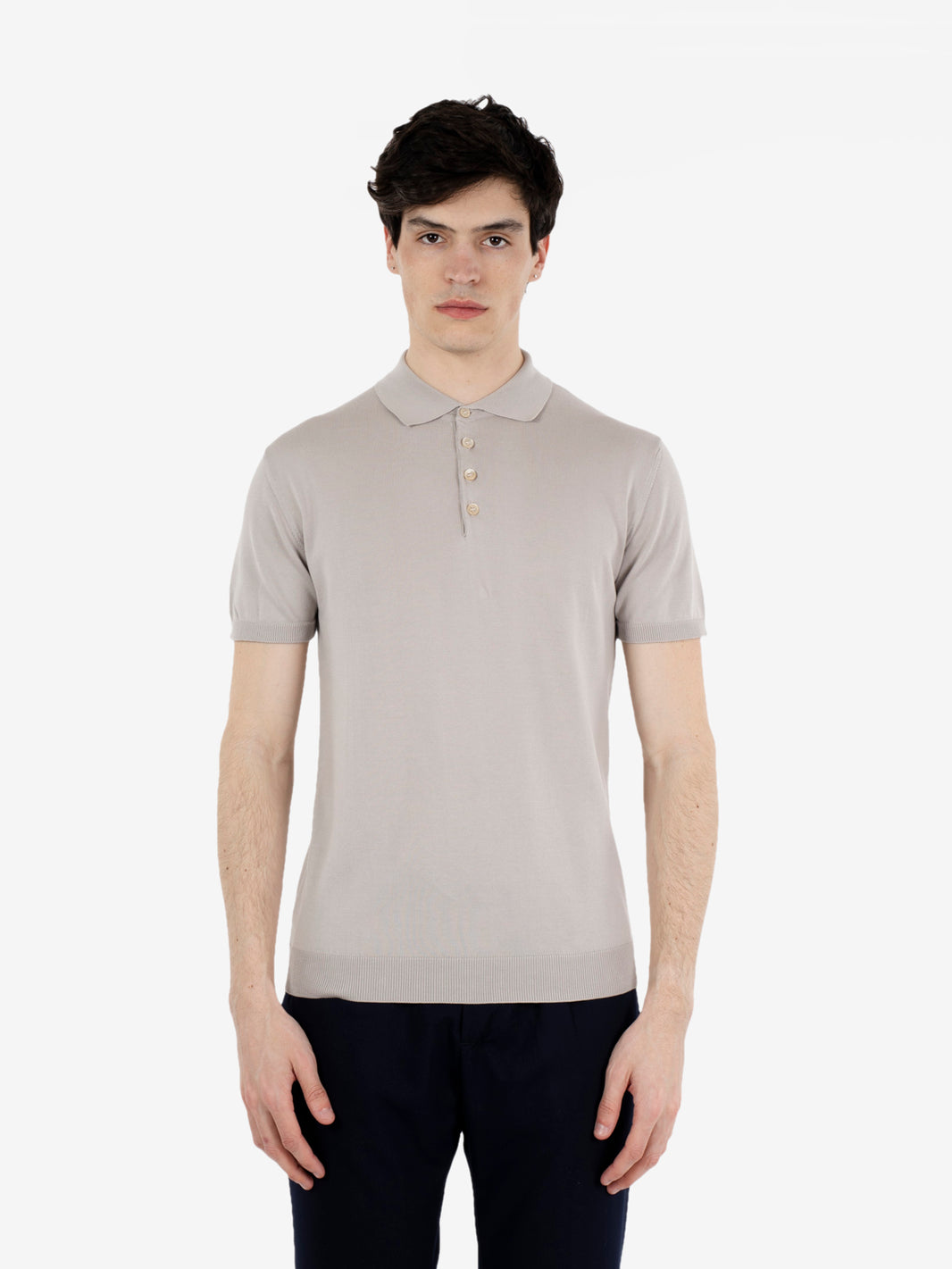 Polo in maglia maniche corte ultrasoft tortora