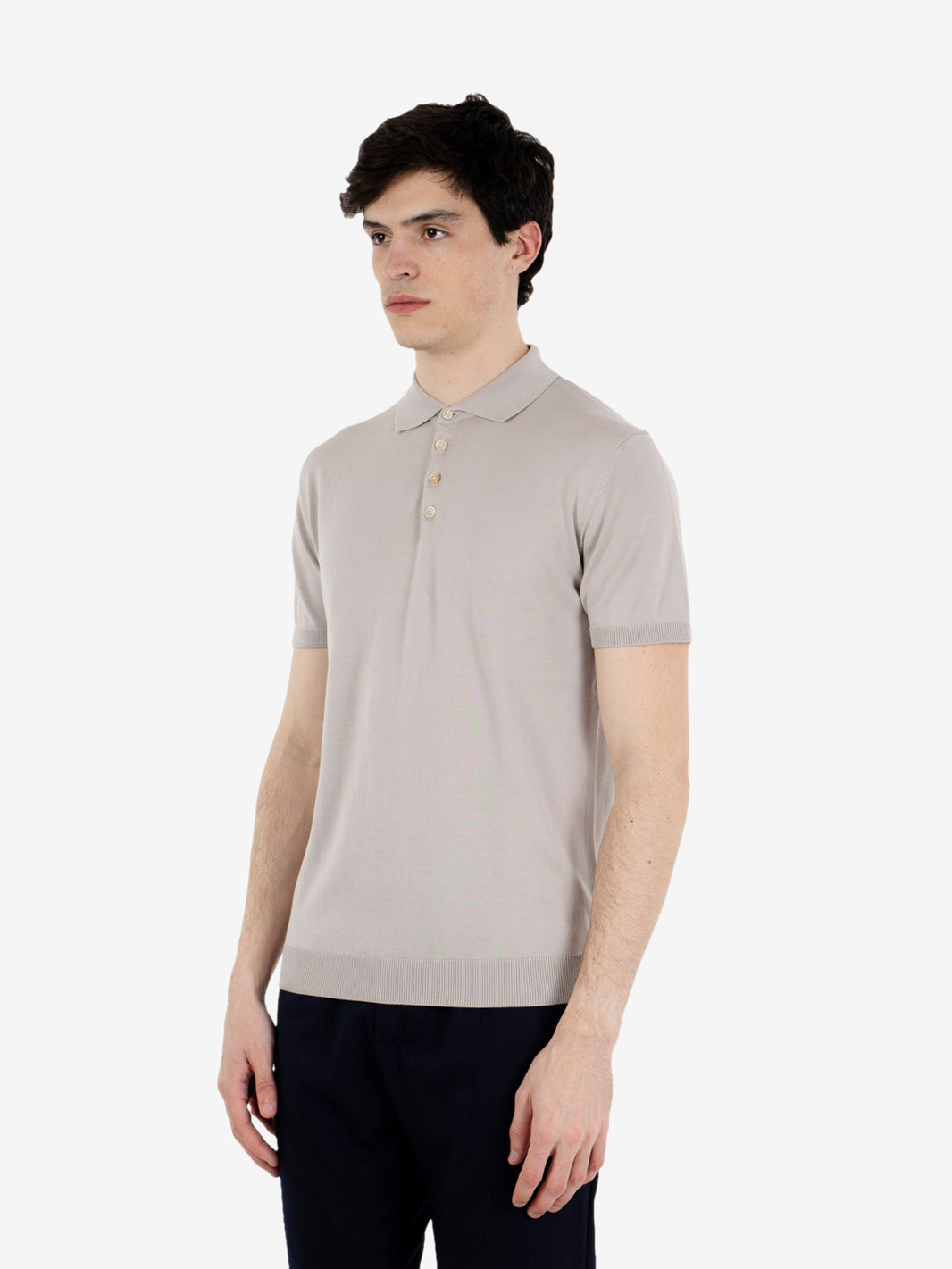 Polo in maglia maniche corte ultrasoft tortora