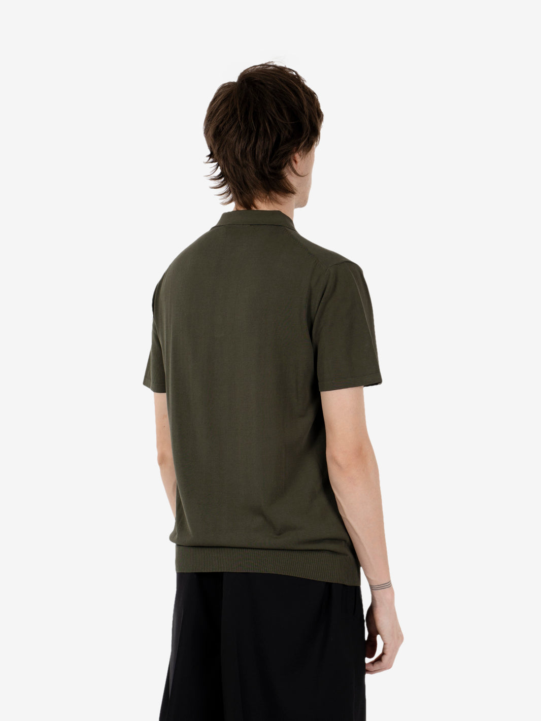 Military knit polo shirt