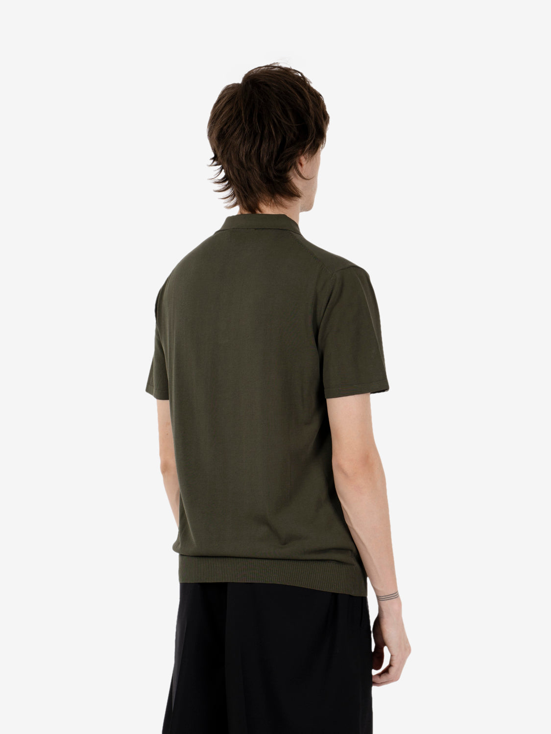 Military knit polo shirt