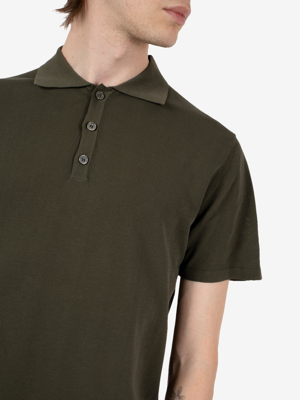 Military knit polo shirt