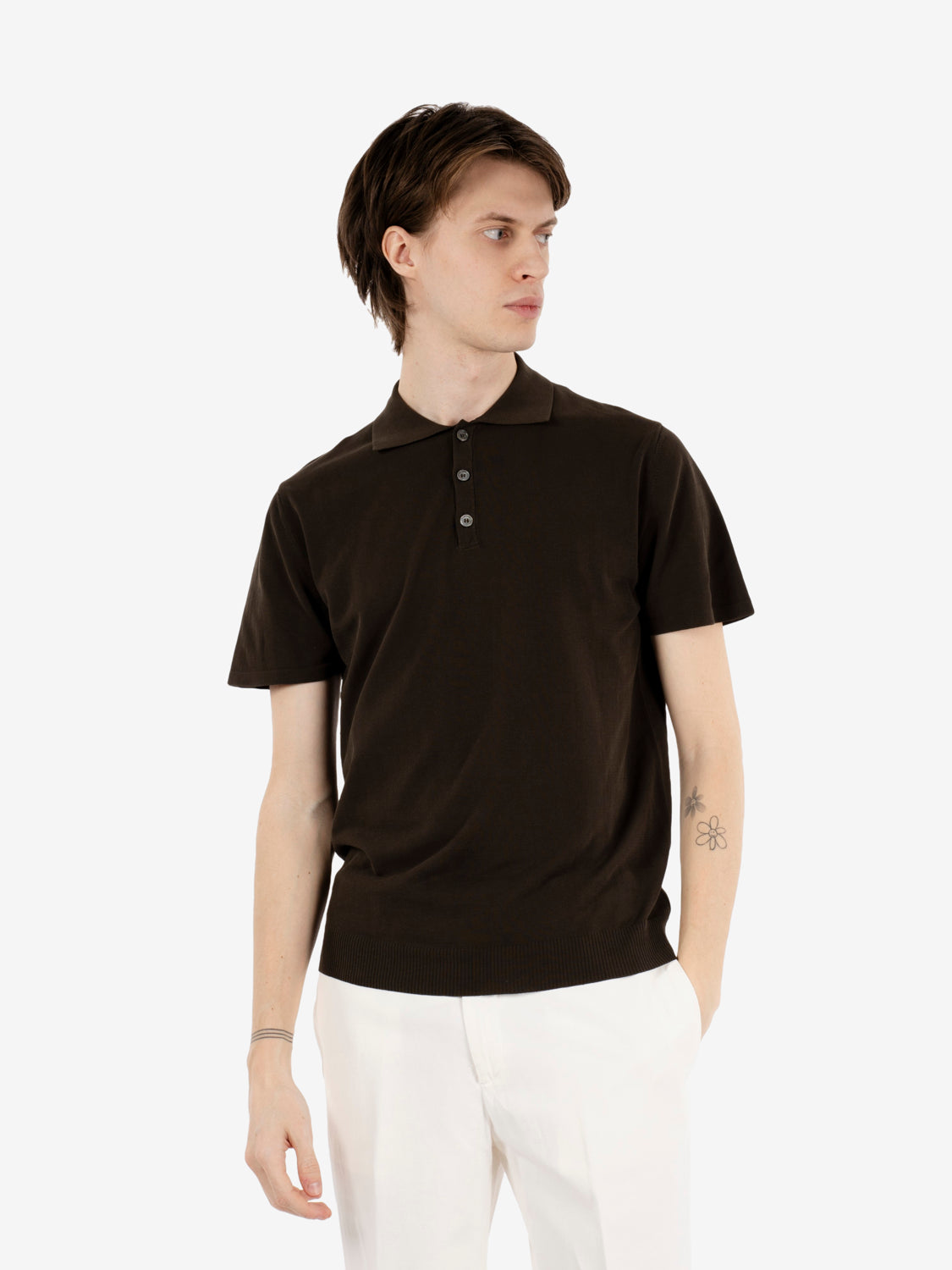 Polo in maglia moro