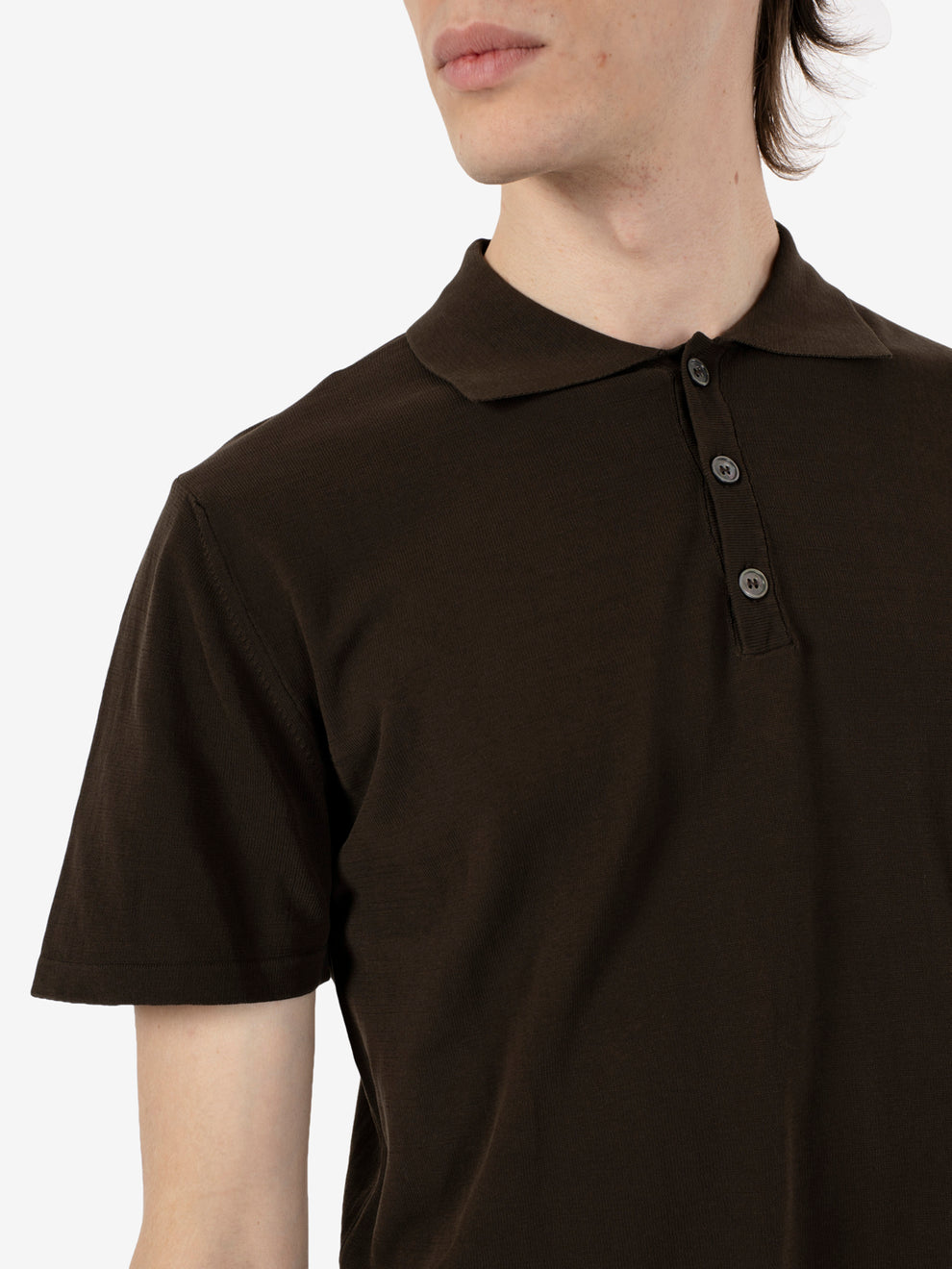 Polo in maglia moro