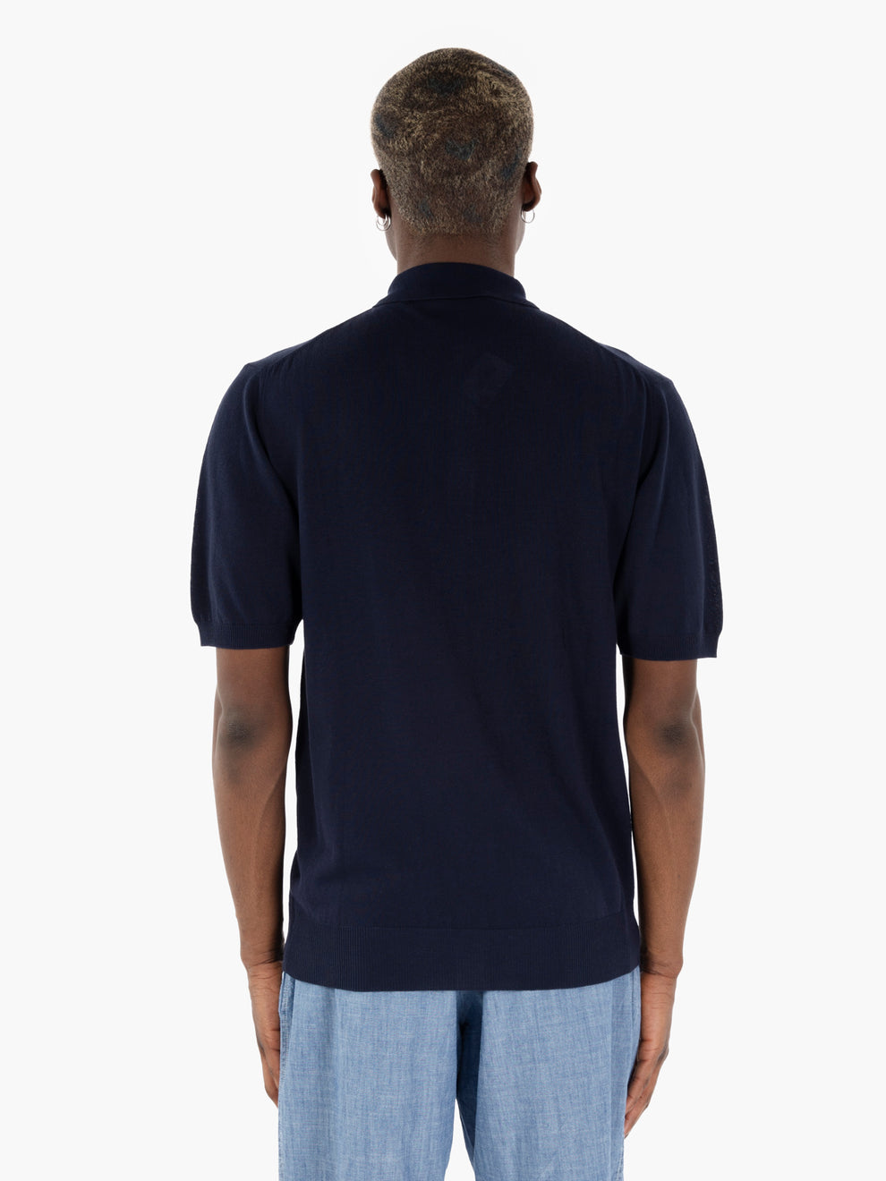 Polo in maglia navy