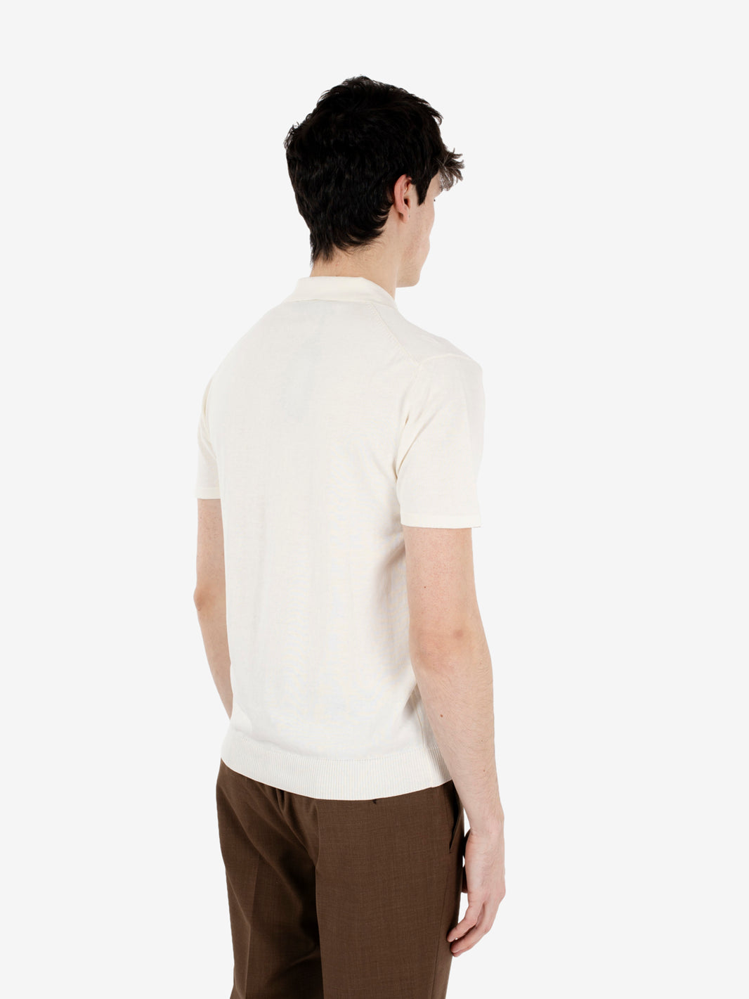 Polo in maglia panna