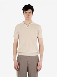 Polo in maglia punto operato mais