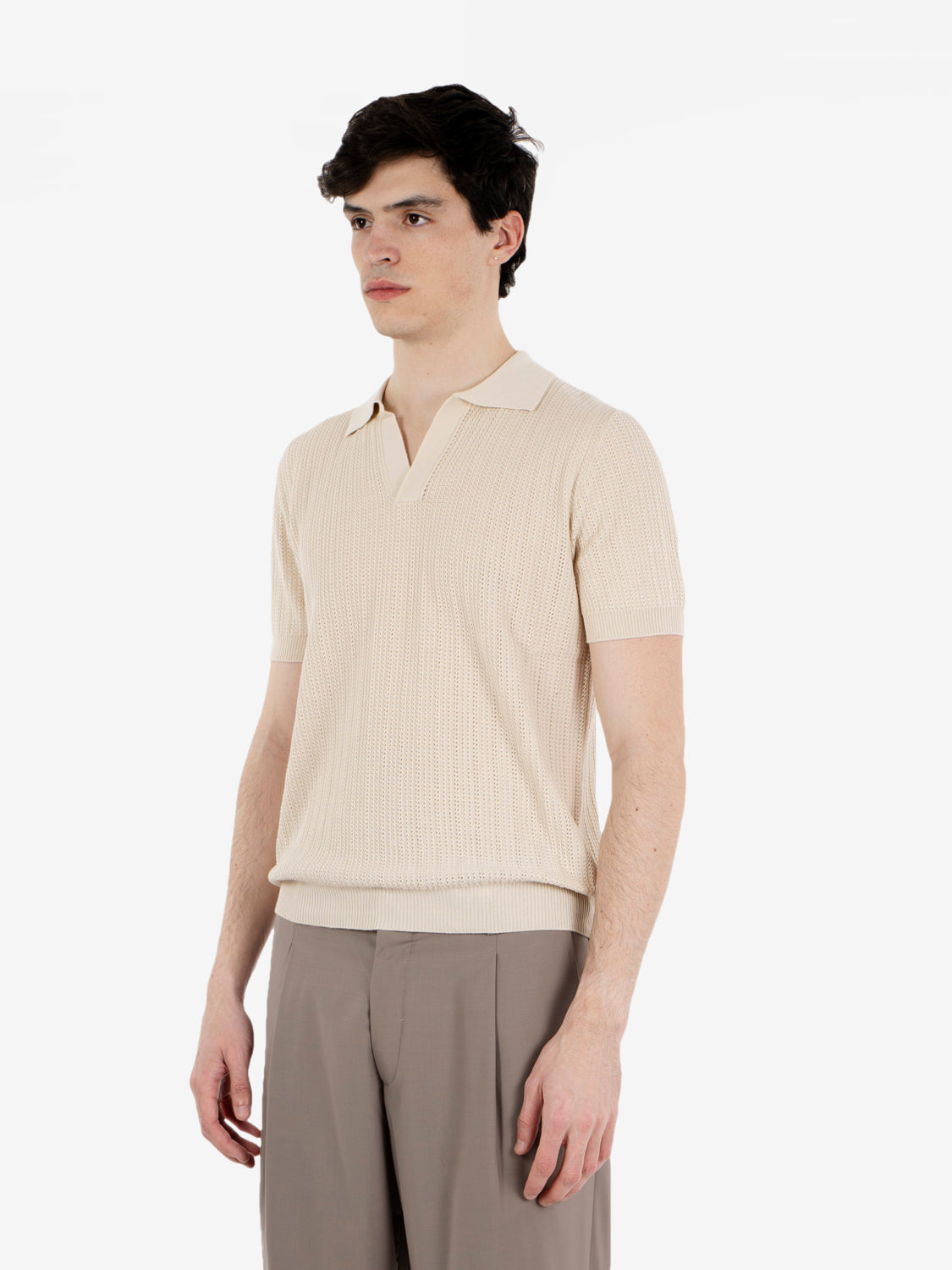 Polo in maglia punto operato mais