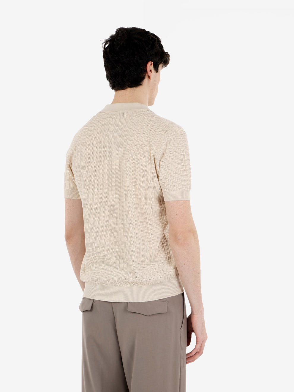 Polo in maglia punto operato mais