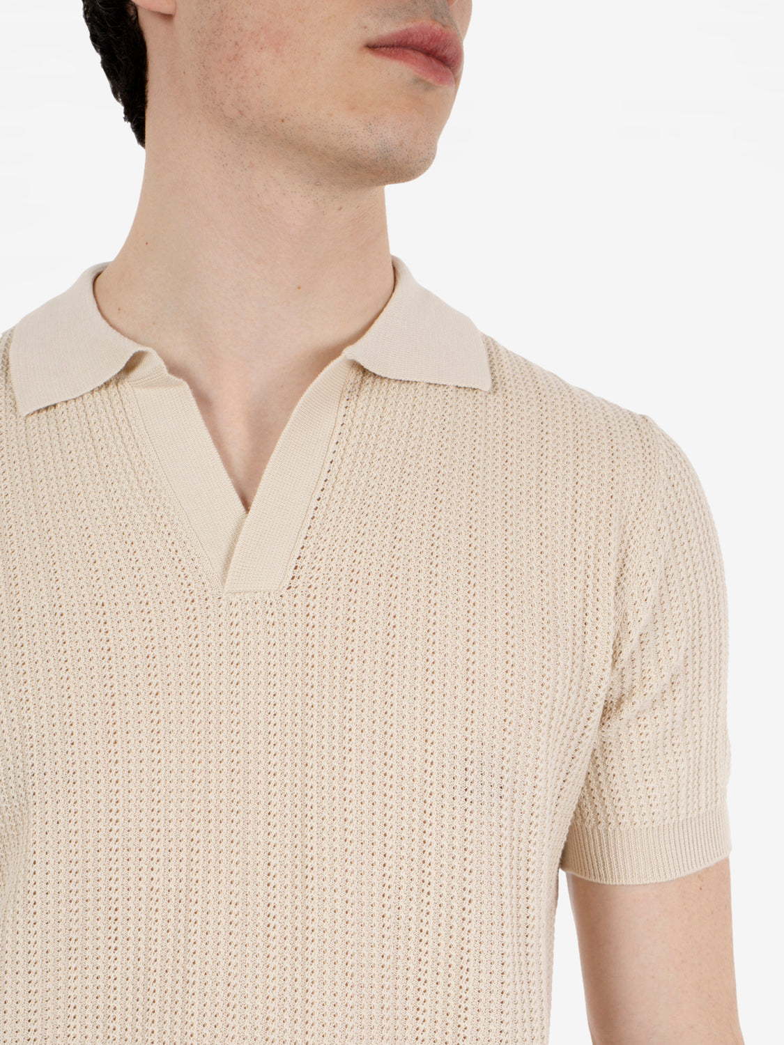 Polo in maglia punto operato mais