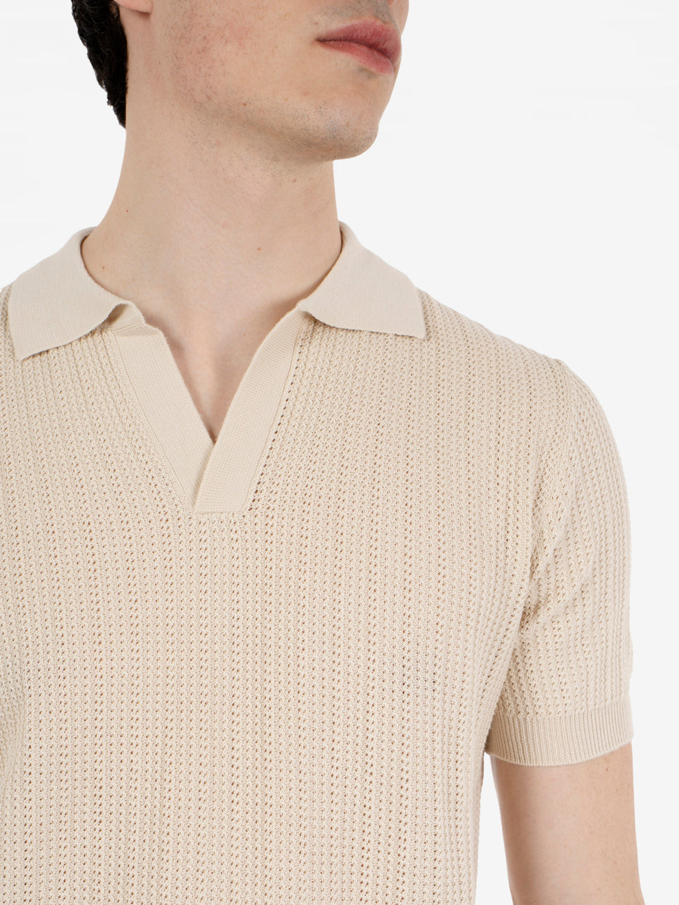 Polo in maglia punto operato mais