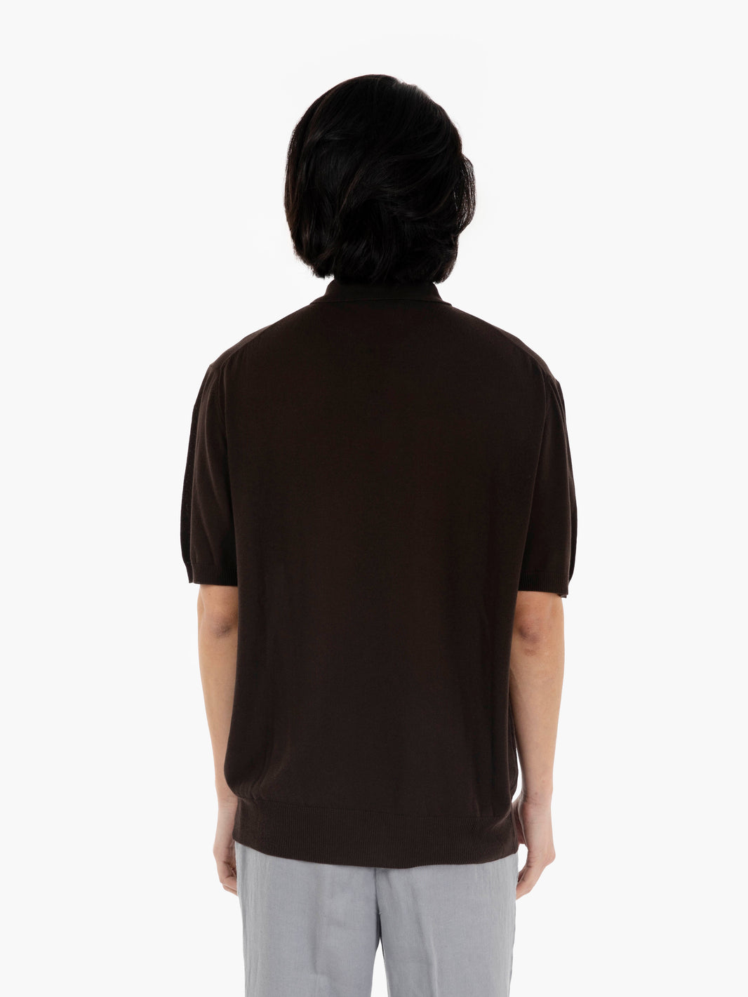 Polo in maglia testa di moro