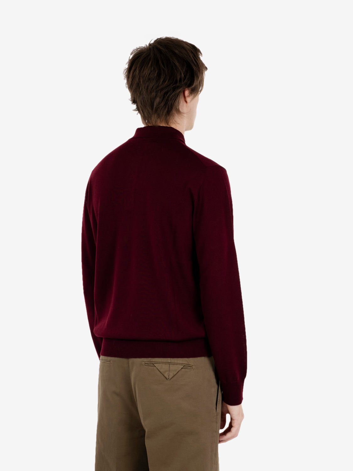 Polo in maglia vinaccia