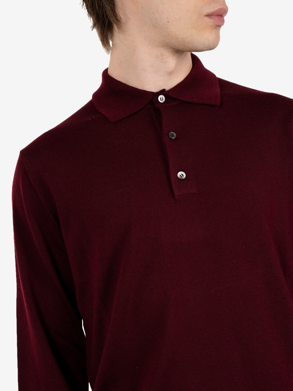 Polo in maglia vinaccia