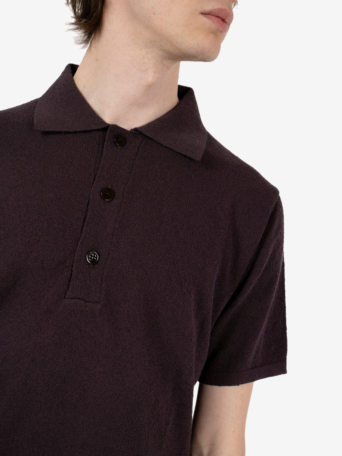 Polo in spugna melanzana