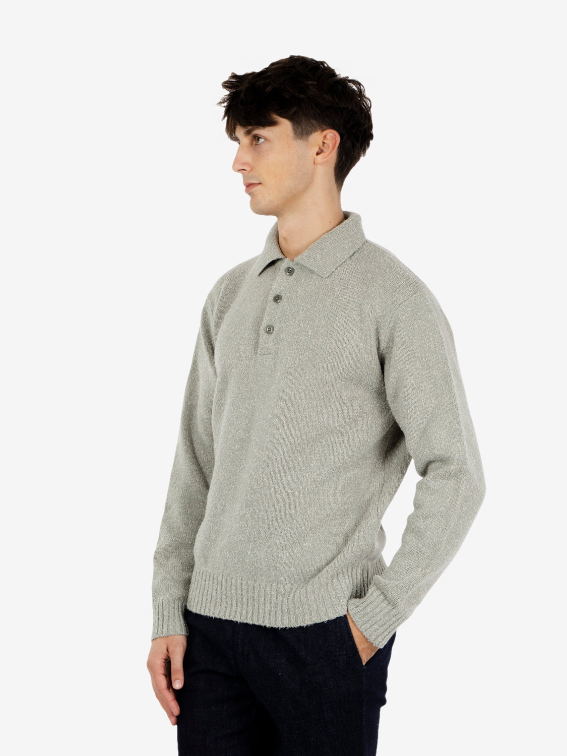 Polo manica lunga salvia