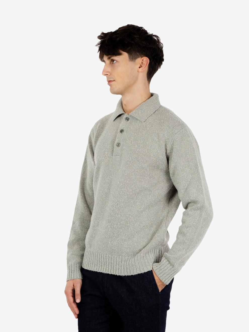 Polo manica lunga salvia