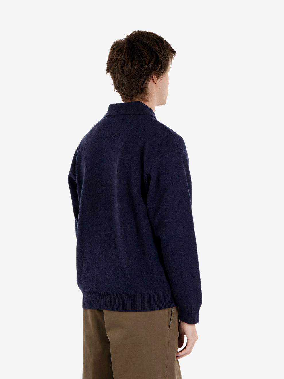 NAVY PIQUÉ KNIT POLO SHIRT DF5102_0023