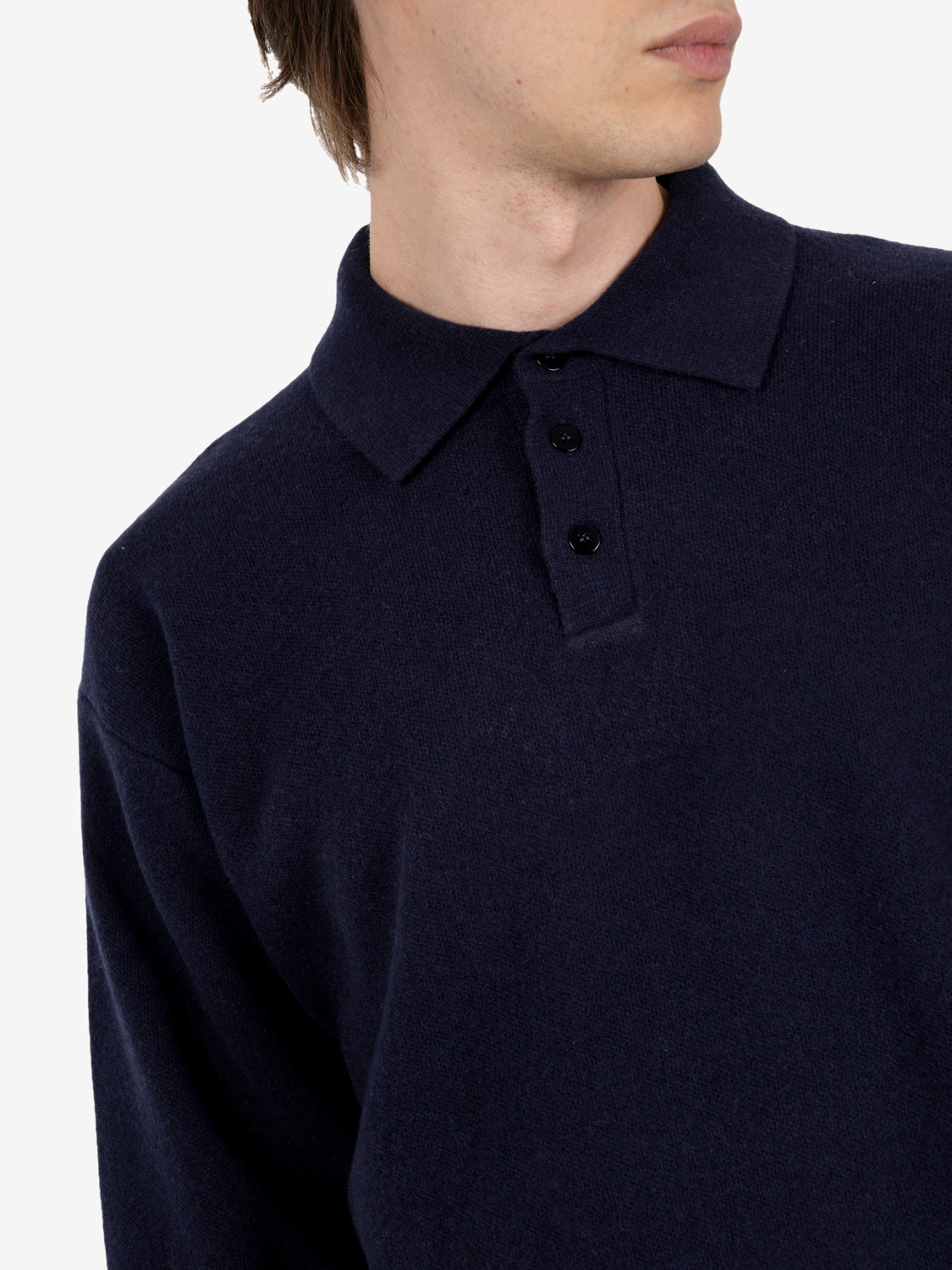 NAVY PIQUÉ KNIT POLO SHIRT DF5102_0023