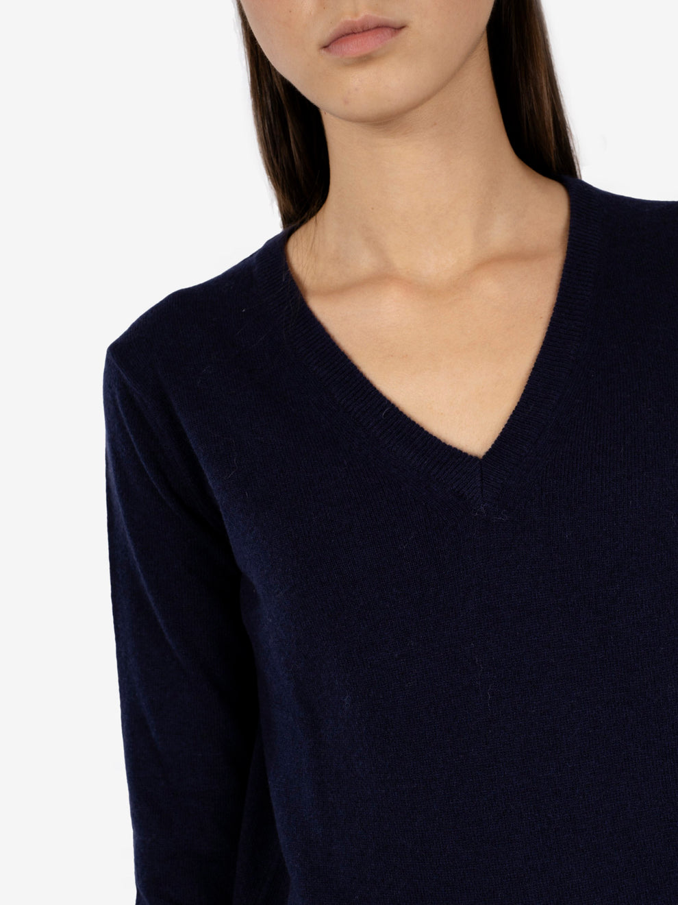 Pullover scollo a V blu navy