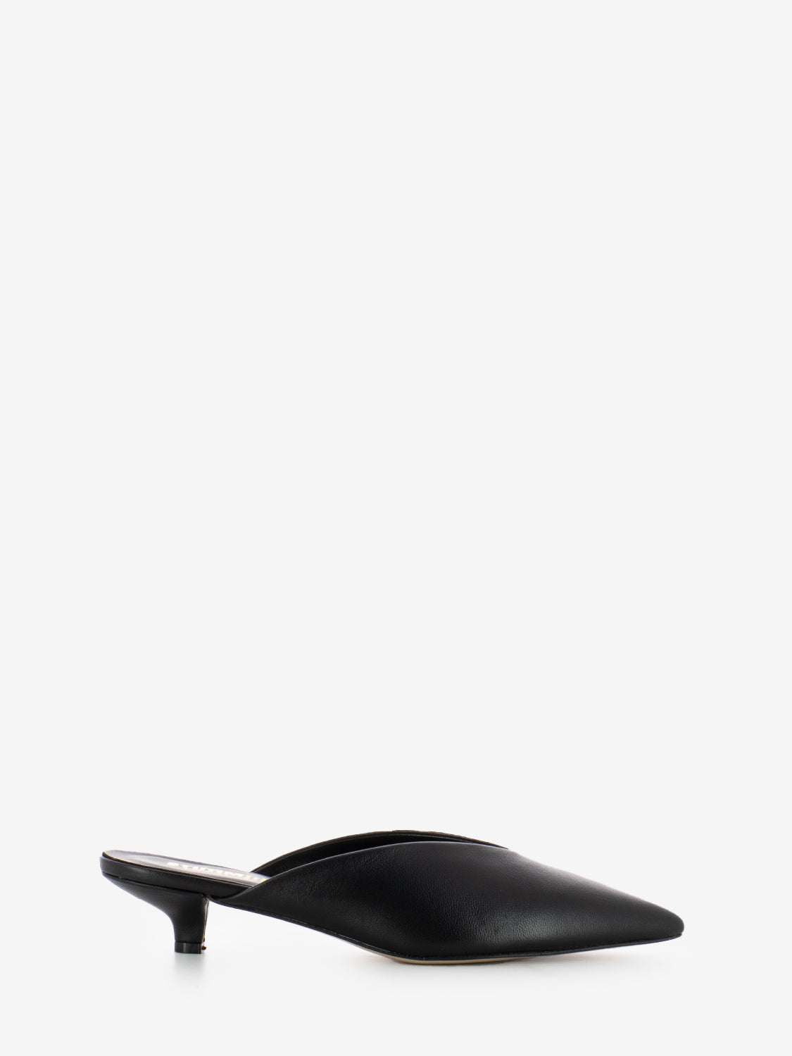 Pointed toe clog with black heel