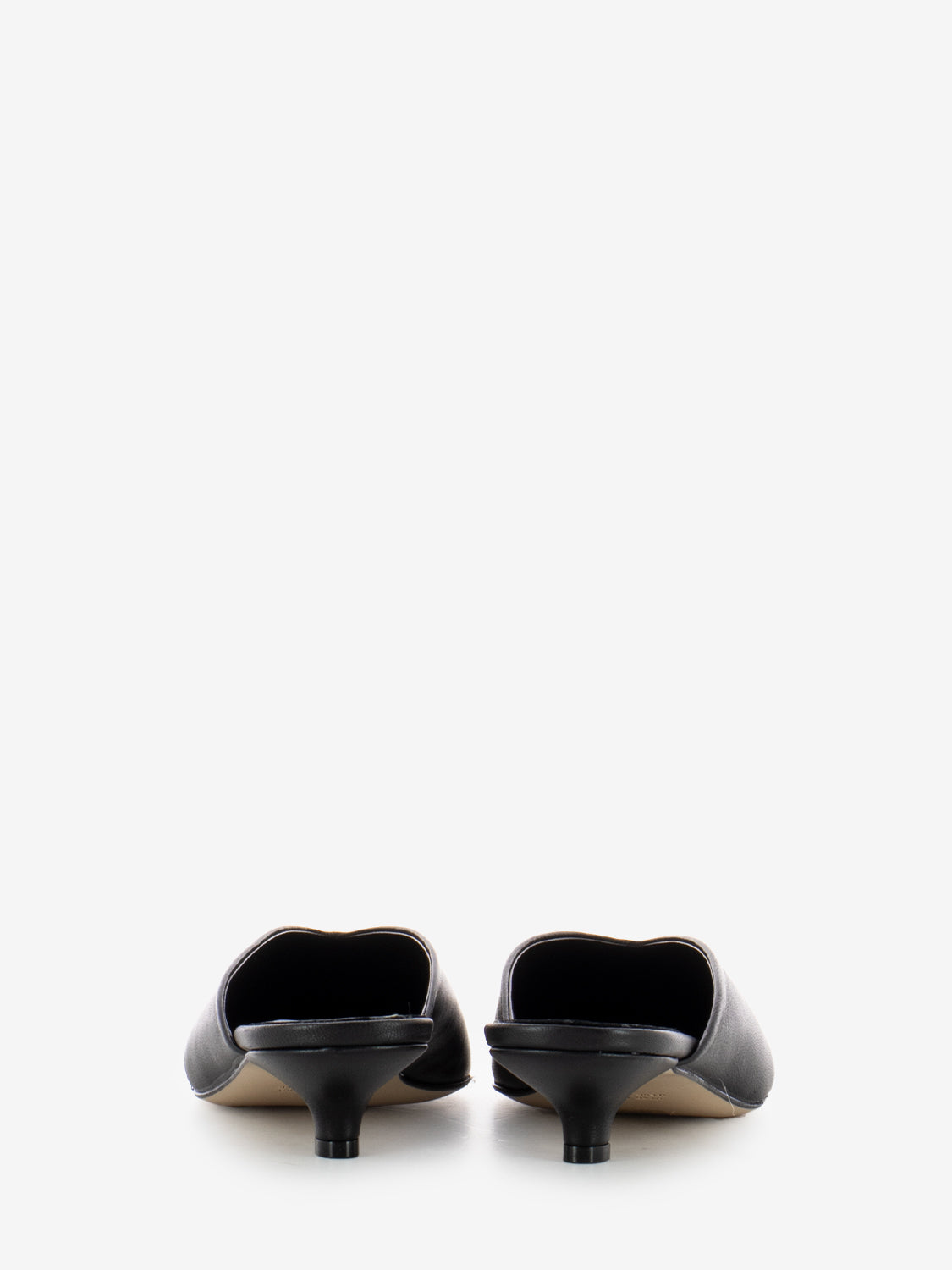Pointed toe clog with black heel