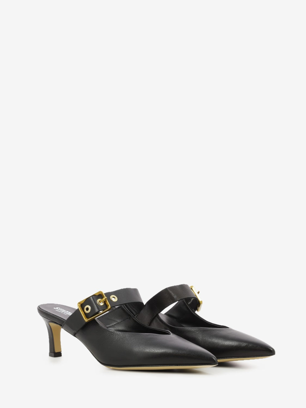 Sabot con fibbia in nappa nero