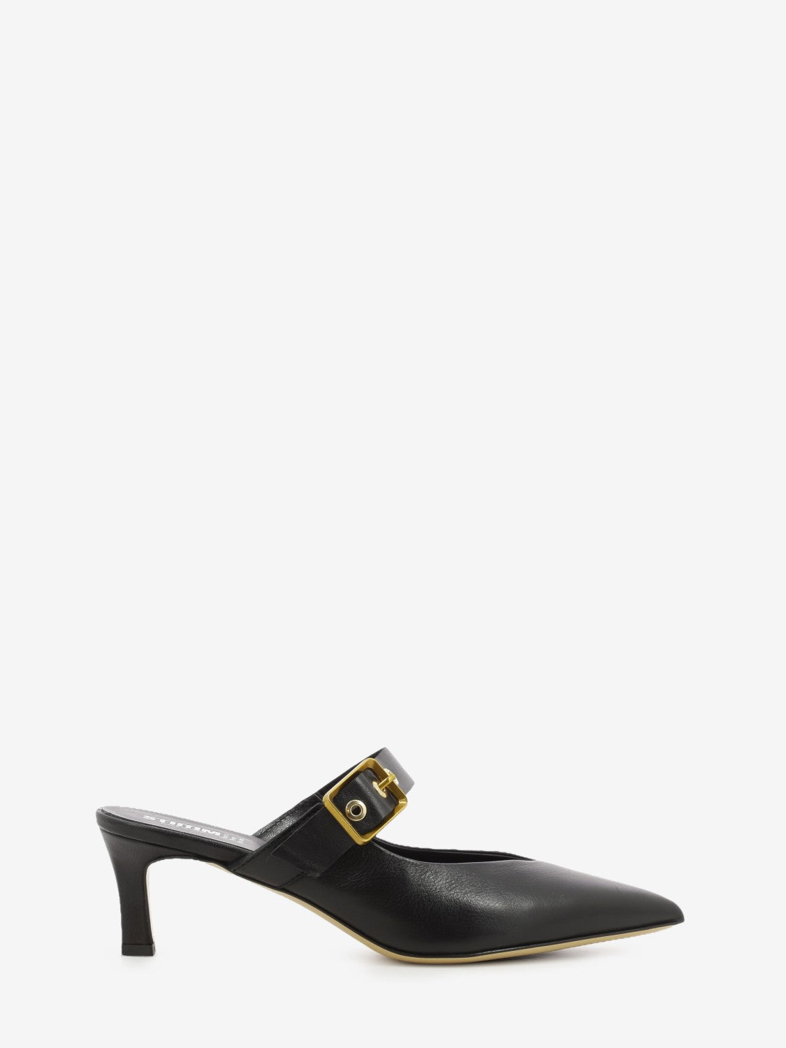 Sabot con fibbia in nappa nero