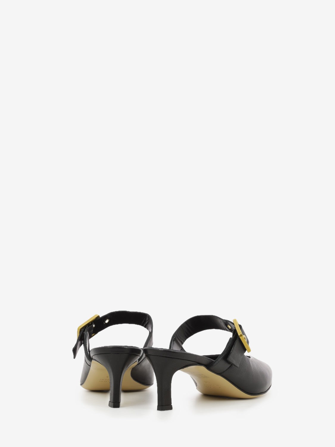 Sabot con fibbia in nappa nero