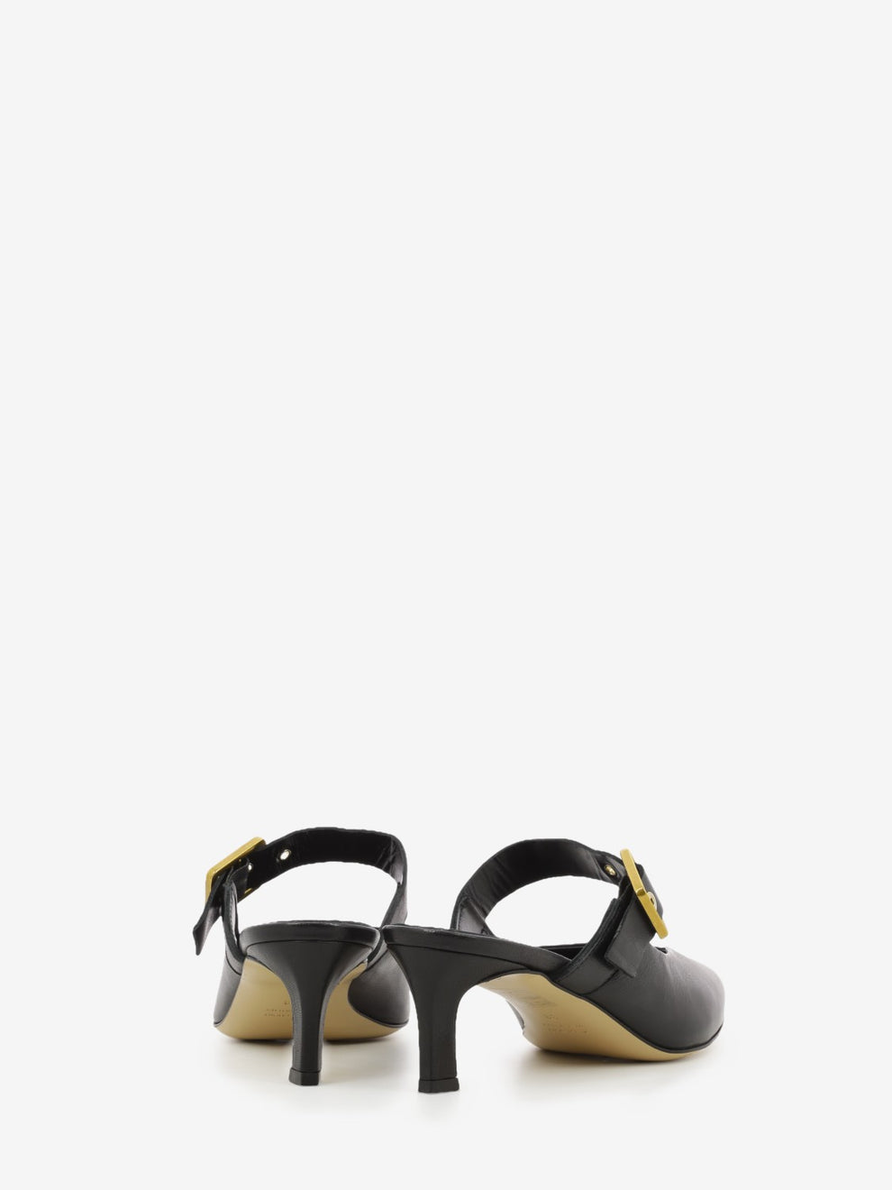 Sabot con fibbia in nappa nero