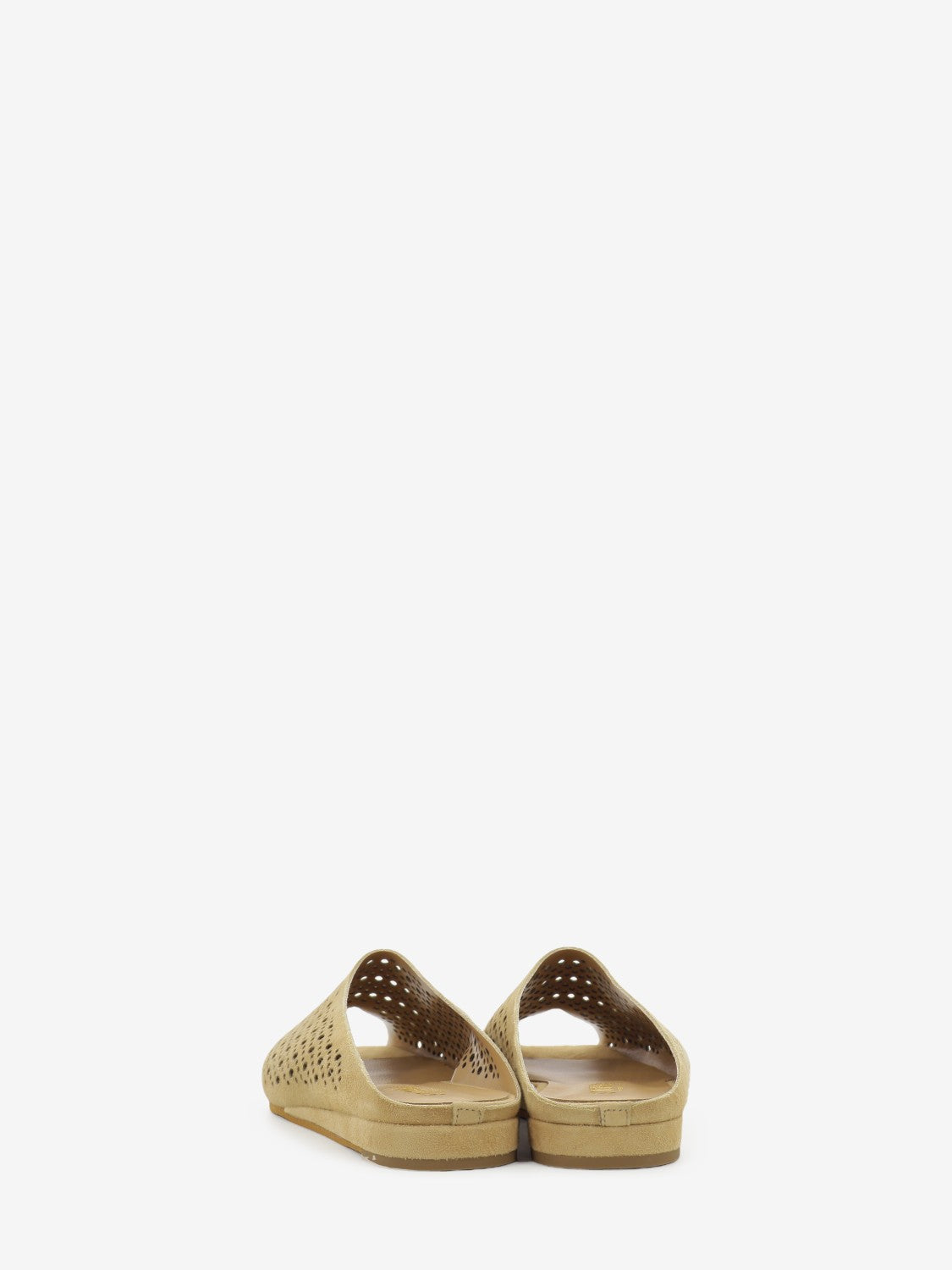 Sabot in suede traforato camel