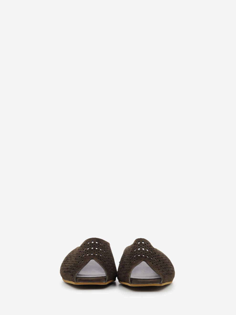 Sabot in suede traforato testa di moro