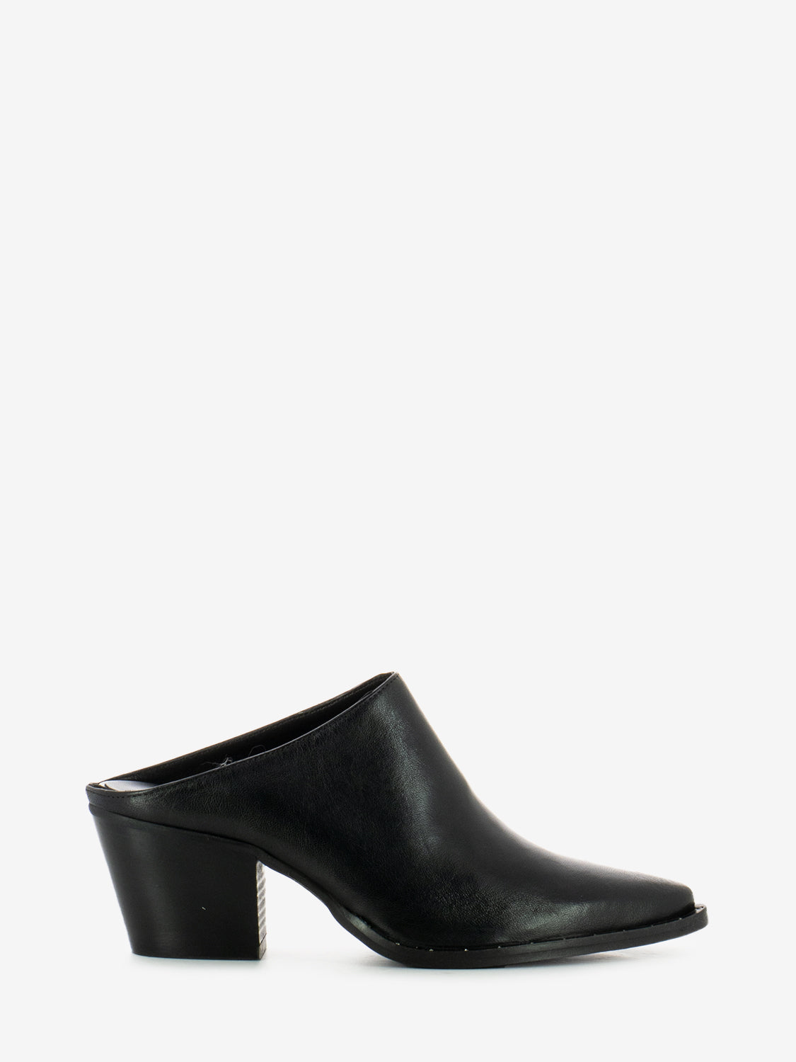 Marion leather clog with studs black