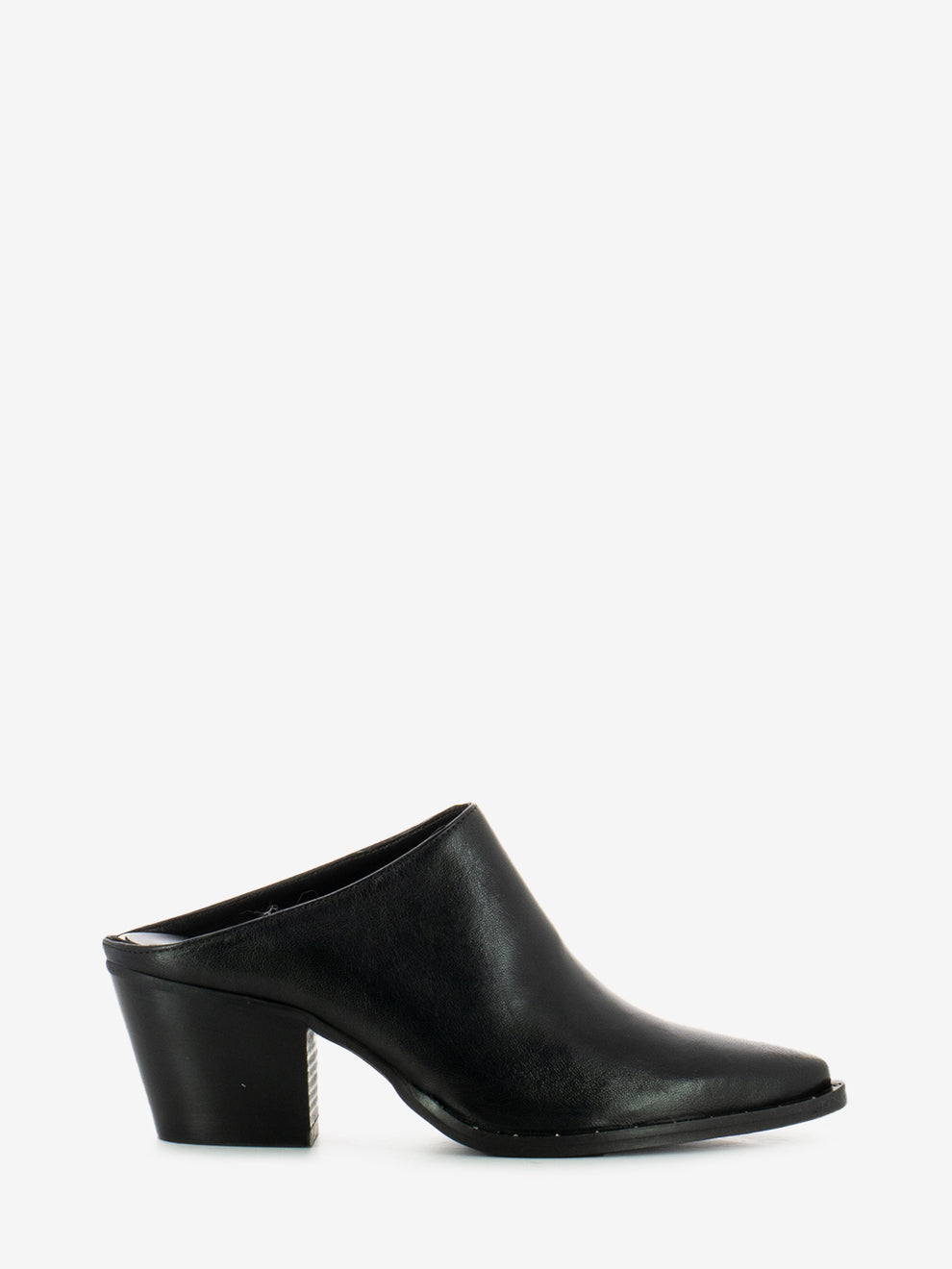 Marion leather clog with studs black