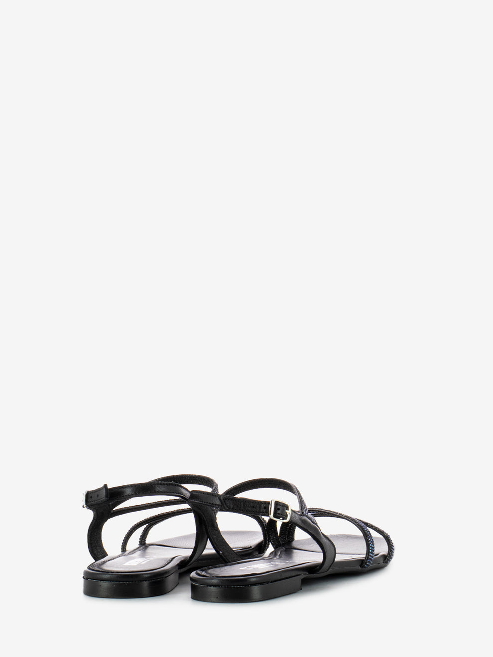 Black Glitter Band Sandals