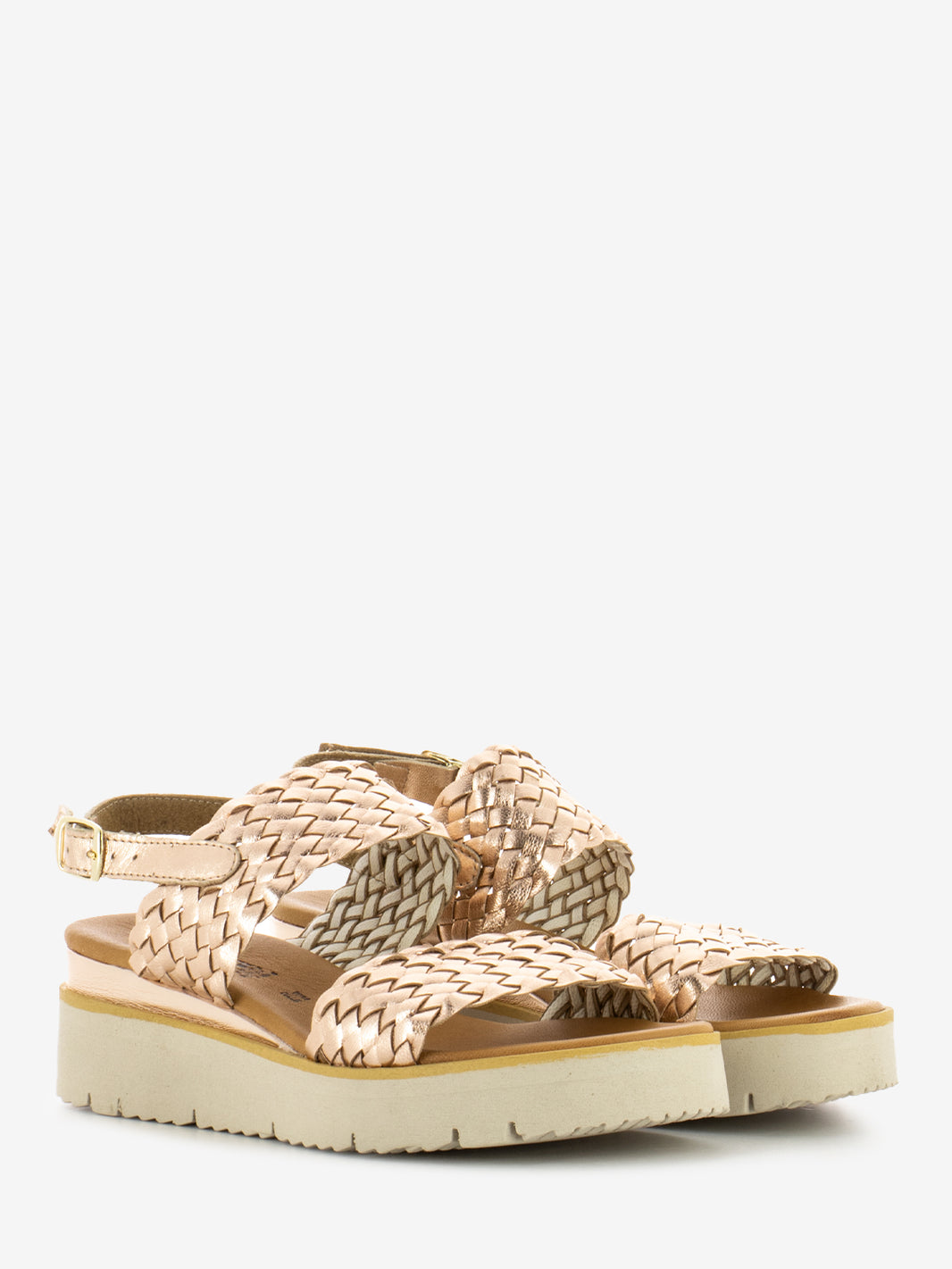 Copper Braided Strap Sandals