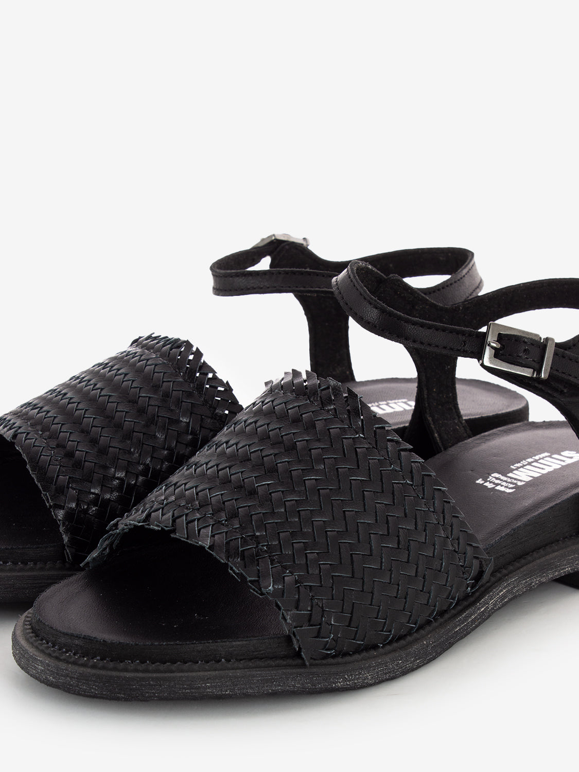 Black Braided Band Sandals