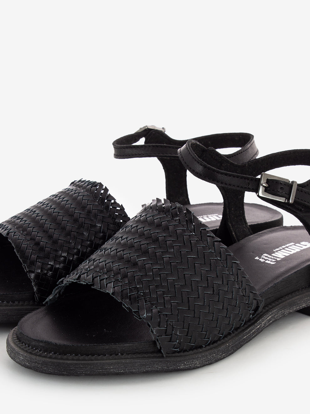 Black Braided Band Sandals